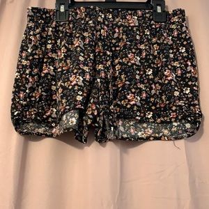 Black Floral Shorts Youth XL